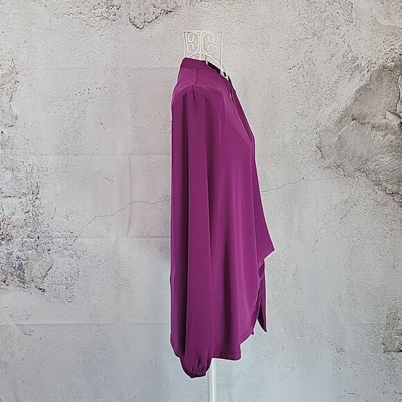 Alfani fuscia pink faux wrap blouse Women's Size S - Picture 6 of 12